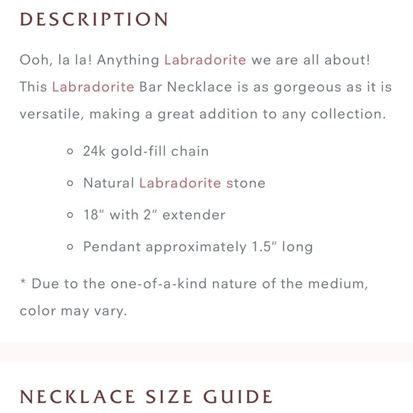 📌Aria Lattner Labradorite and Gold Bar Necklace📌 - Picture 7 of 7